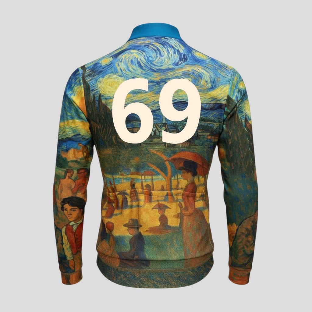 Museum Masterpiece: Van Gogh’s World Thermal Fleece Long Sleeve Cycling Jersey 1/40 - MEN