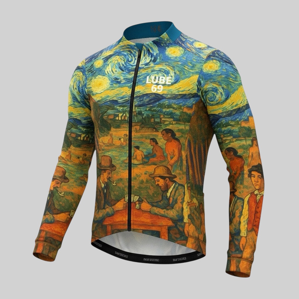 Museum Masterpiece: Van Gogh’s World Thermal Fleece Long Sleeve Cycling Jersey 1/40 - MEN
