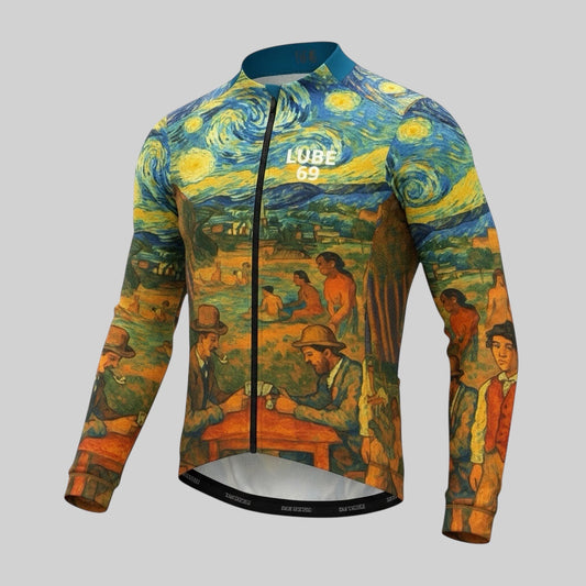 Museum Masterpiece: Van Gogh’s World Thermal Fleece Long Sleeve Cycling Jersey 1/40 - MEN